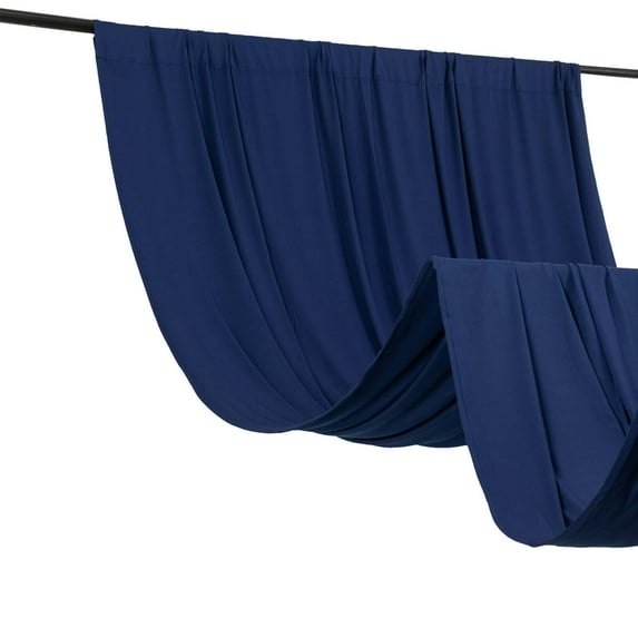 Efavormart Navy Blue 4-Way Stretch Spandex Drapery Panel with Rod Pockets, Photography Backdrop Curtain - 5ftx10ft
