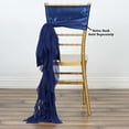 thumbnail image 1 of Efavormart Navy Blue Chiffon Curly Chair Sash, 1 of 8