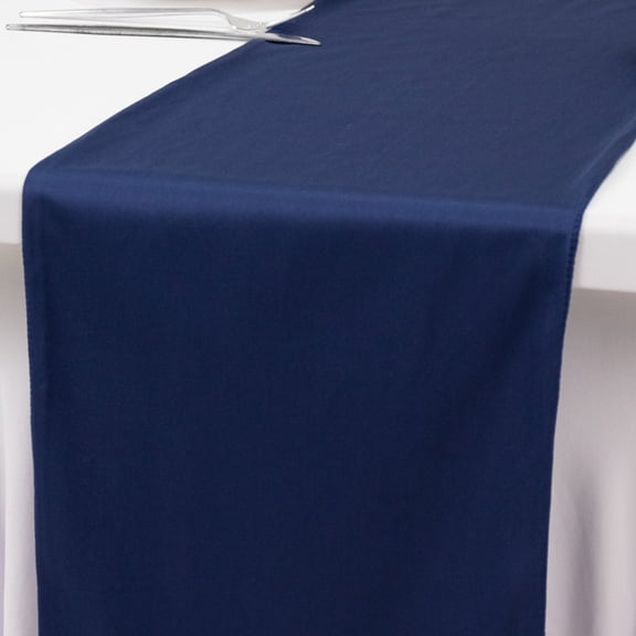 Efavormart Navy Blue Premium Scuba Polyester Table Runner, Wrinkle Free Table Linen - 12"x108"