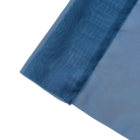 Efavormart Navy Blue Sheer Premium Chiffon Curtain Panel Backdrop Drapery With Rod Pockets | 5ft x14ft