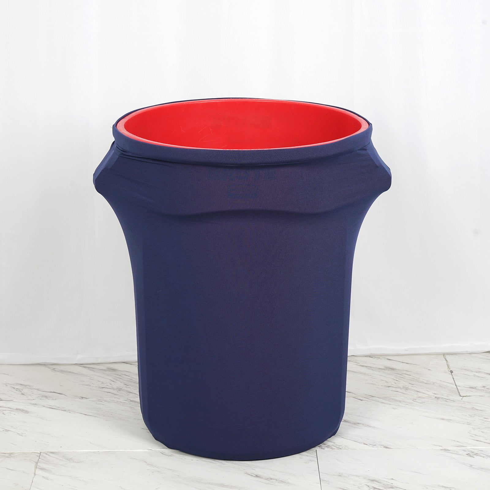 Efavormart Large 41-50 Gallons Navy Blue Spandex Round Trash Bin Cover ...