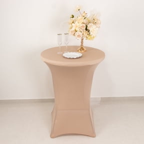 Efavormart Nude Highboy Spandex Cocktail Table Cover, Fitted Stretch Tablecloth for 24"-32" Dia High Top Tables