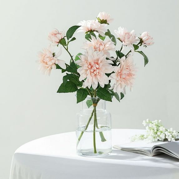 Efavormart Pack of 2 - 31" Blush Dahlia Flower Stem, Silk Flower Spray for DIY, Weddings, Bridal Bouquets, Parties, Anniversary, Home, Centerpieces, Garden, Flowers Décor
