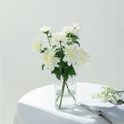 Efavormart Pack of 2 - 31" Ivory Dahlia Flower Stem, Silk Flower Spray for DIY, Weddings, Bridal Bouquets, Parties, Anniversary, Home, Centerpieces, Garden, Flowers Décor