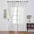 thumbnail image 1 of Efavormart Pack of 2 52"x108" White Faux Linen Curtains, Semi Sheer Curtain Panels with Chrome Grommet for Living Room Home Decor Window Privacy Linen Textured Drapes, 1 of 11
