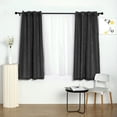 thumbnail image 1 of Efavormart Pack of 2 52"x64" Charcoal Grey Faux Linen Curtains, Semi Sheer Curtain Panels with Chrome Grommet for Living Room Home Decor Window Privacy Linen Textured Drapes, 1 of 11