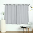 thumbnail image 1 of Efavormart Pack of 2 52"x64" Silver Faux Linen Curtains, Semi Sheer Curtain Panels with Chrome Grommet for Living Room Home Decor Window Privacy Linen Textured Drapes, 1 of 5