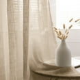 thumbnail image 1 of Efavormart Pack of 2 52"x84" Beige Faux Linen Curtains, Semi Sheer Curtain Panels with Chrome Grommet for Living Room Home Decor Window Privacy Linen Textured Drapes, 1 of 11