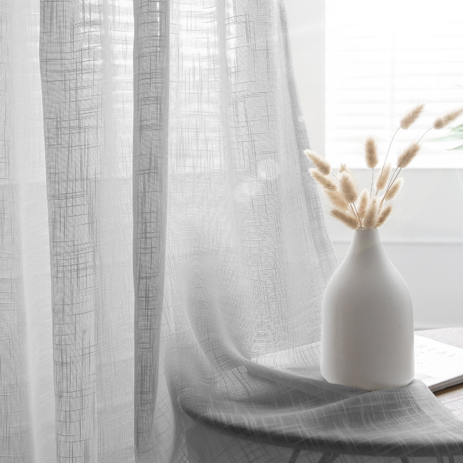 Sheer Linen Curtains - Silver
