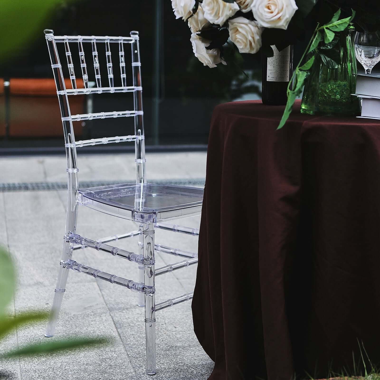 Efavormart 12 Pack Clear Resin Chiavari Chairs for Indoor Parties