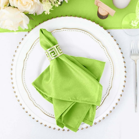 Efavormart Pack of 25 Lime Green Premium 17" x 17" Washable Polyester Napkins Great for Wedding Party Restaurant Dinner Parties