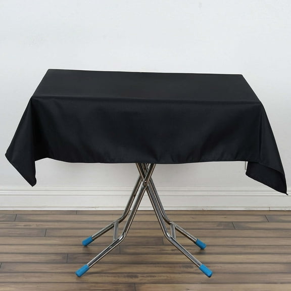 Efavormart Pack of 5 | 54" x 54" 200 GSM Black Wrinkle / Stain Resistant Premium Polyester Square Tablecloths For Wedding Catering Party Decorations