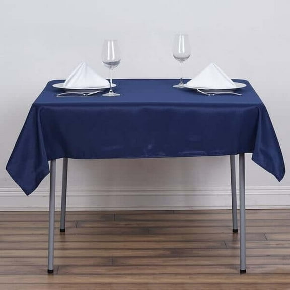 Efavormart Pack of 5 | 54x54" NAVY BLUE Wholesale Linens Seamless Polyester Square Linen Tablecloth For Wedding Banquet Party Restaurant