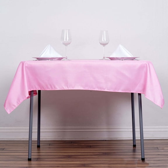 Efavormart Pack of 5 | 54x54" PINK Wholesale Linens Seamless Polyester Square Linen Tablecloth For Wedding Banquet Party Restaurant