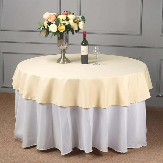 Efavormart Pack of 5 | 70" Round Linens Beige Wholesale Linens Polyester Tablecloths Round Tablecloth For Wedding Banquet Restaurant