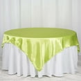 thumbnail image 1 of Efavormart Pack of 5 | 72" SATIN Square Tablecloth Overlay For Wedding Catering Party Table Decorations Lime Green Square Tablecloth Cover, 1 of 9