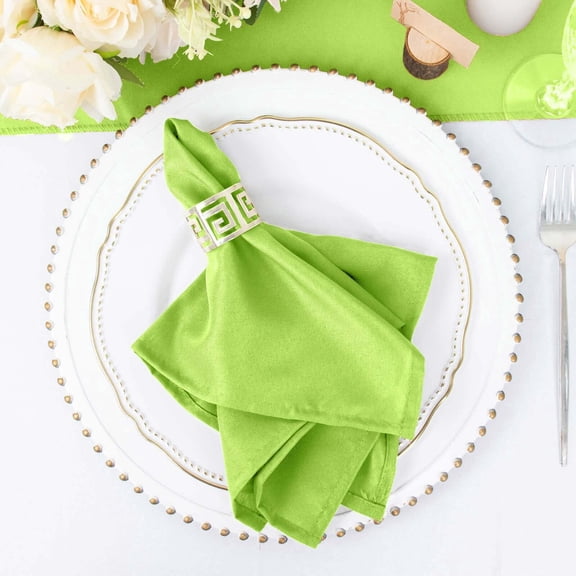 Efavormart Pack of 5 Lime Green Premium 17" x 17" Washable Polyester Napkins Great for Wedding Party Restaurant Dinner Parties