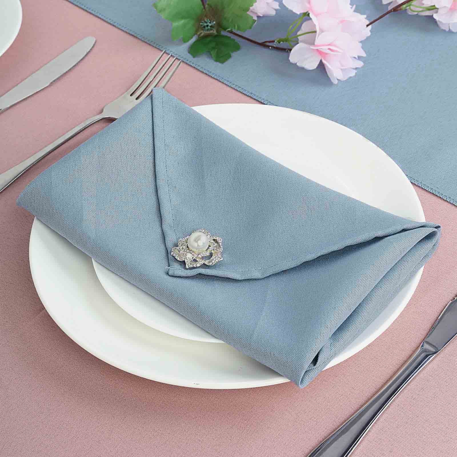 Efavormart Pack of 5 Premium DUSTY BLUE 20" x 20" Washable Polyester ...