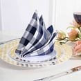 thumbnail image 1 of Efavormart Pack of 5 Premium Navy Blue/White Washable Checkered Gingham 15" x 15" Linen Picnic Napkins Great for Wedding Party, 1 of 5