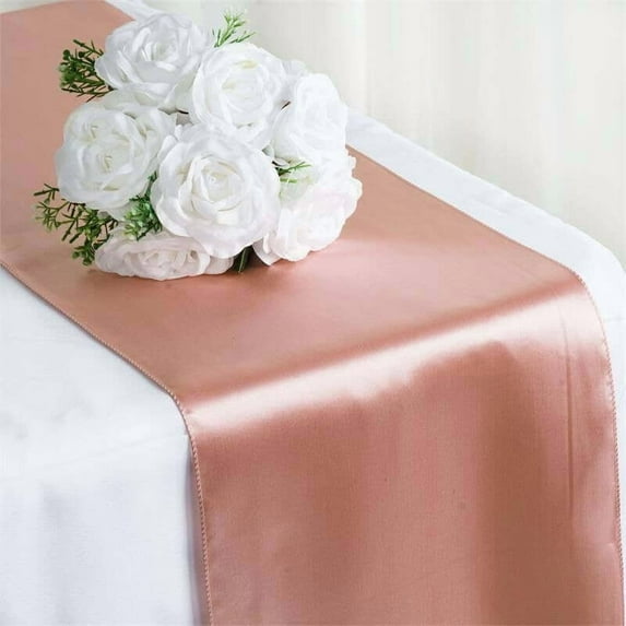 Efavormart Pack of 5 | Premium SATIN Table Top Runner For Weddings Birthday Party Fit Rectangle and Round Table 12" x 108" Mauve