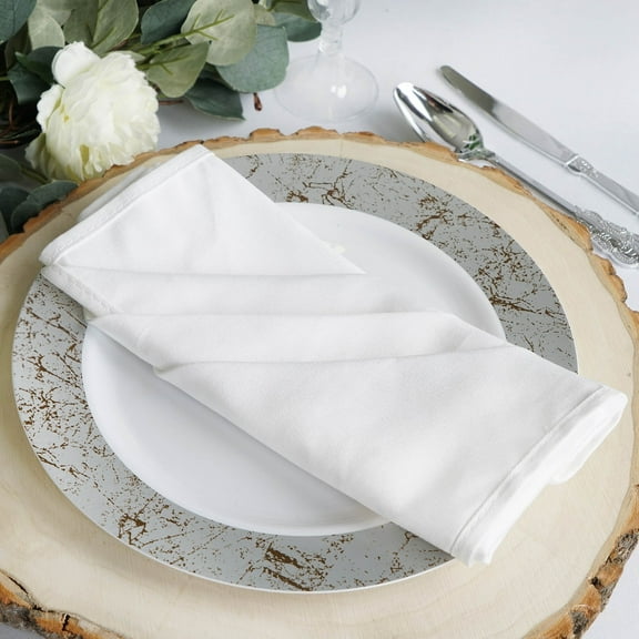 Efavormart Pack of 5 Premium White 20" x 20" Washable Cotton Napkins Great for Wedding Party Restaurant Dinner Parties