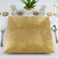 thumbnail image 1 of Efavormart Pack of 6 - 12" Square Wooden Textured Acrylic Charger Plates - Gold Plate for Wedding, Party, Event, Banquet, Dinner plates Chargers, 1 of 10