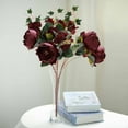 thumbnail image 1 of Efavormart Parck of 2 | Bushes Burgundy Peony, Rose Bud And Hydrangea Artificial Silk Flower Bouquets For Wedding Home Floral Arrangement, 1 of 11