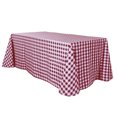 thumbnail image 1 of Efavormart Perfect Picnic Inspired Burgundy Checkered 90x132" Polyester Tablecloths For Party Event Decor, 1 of 11