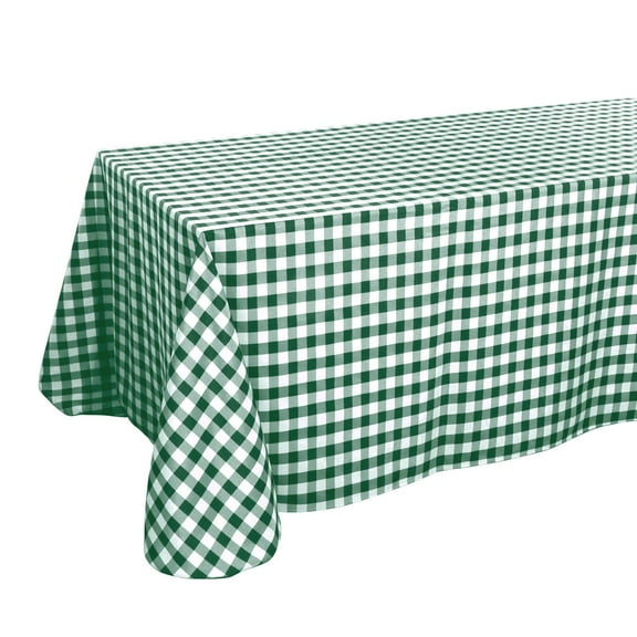 Efavormart Perfect Picnic Inspired Green/White Checkered 90x156" Polyester Tablecloths For Party Event Decor