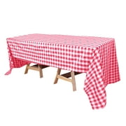 Efavormart Perfect Picnic Inspired Red/White Checkered 60x126" Polyester Tablecloths For Party Event Decor