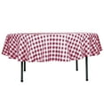 thumbnail image 1 of Efavormart Perfect Picnic Inspired White/Burgundy Checkered 90" Round Polyester Tablecloths For Party Event Decor, 1 of 8