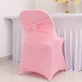 thumbnail image 1 of Efavormart Pink Spandex Folding Slip On Chair Cover with Silver Rhinestone Buckled Sash Band, Stretch Fitted Chair Cover, 1 of 10