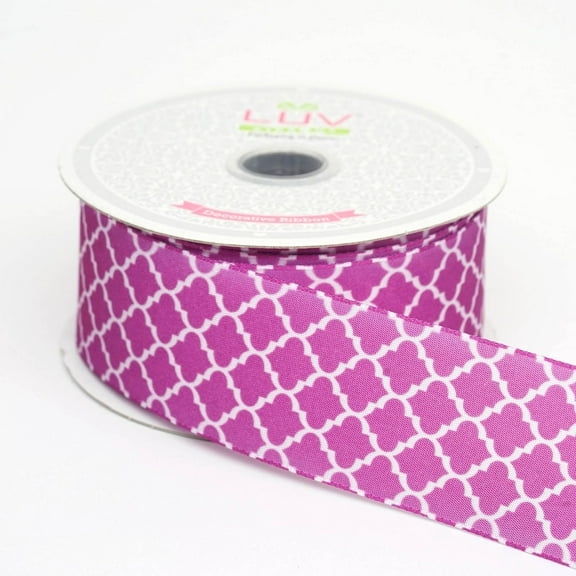 Efavormart Pleasant Geometric Pattern Ribbon For Gift Wrapping, Hair Bow Clips & Accessories Making Purple 1.5" x 10yards