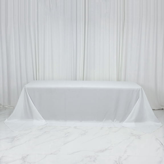Efavormart Polyester Rectangular King Tablecloth – 108" x 156" Extra-Wide White, Wrinkle-Resistant Banquet Linen for Catering, Events & 8ft Tables