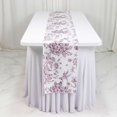 thumbnail image 1 of Efavormart Polyester Table Runner 12"x108" White with Burgundy French Toile Floral Print - Exquisite Reusable Table Décor, 1 of 4
