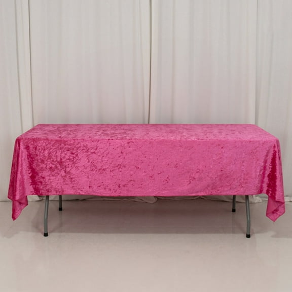 Efavormart Premium Crushed Velvet Rectangle Tablecloth 60"x102" Fuchsia - Soft Textured Feel Reusable Table Cover