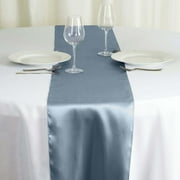 Efavormart Premium SATIN Table Top Runner For Weddings Birthday Party Decor Fit Rectangle and Round Table 12" x 108" Dusty Blue