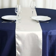 Efavormart Premium SATIN Table Top Runner For Weddings Birthday Party Fit Rectangle and Round Table 12" x 108" Ivory