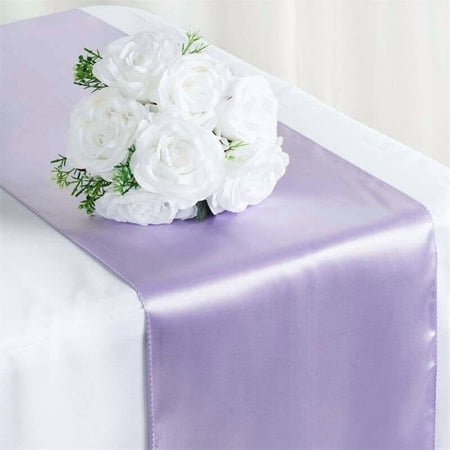Efavormart Premium SATIN Table Top Runner For Weddings Birthday Party Fit Rectangle and Round Table 12" x 108" Lavender