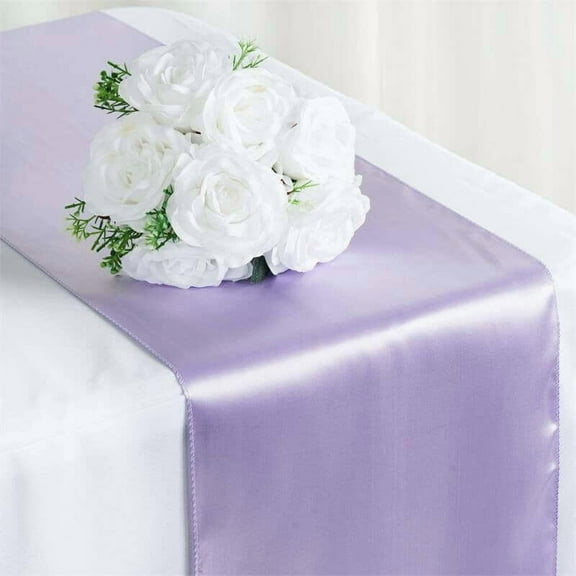 Efavormart Premium SATIN Table Top Runner For Weddings Birthday Party Fit Rectangle and Round Table 12" x 108"  Lavender
