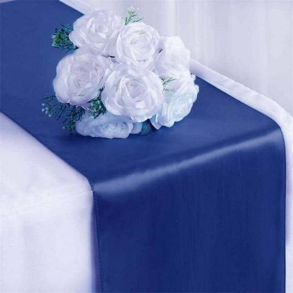 Efavormart Premium SATIN Table Top Runner For Weddings Birthday Party Fit Rectangle and Round Table 12" x 108"  Royal Blue