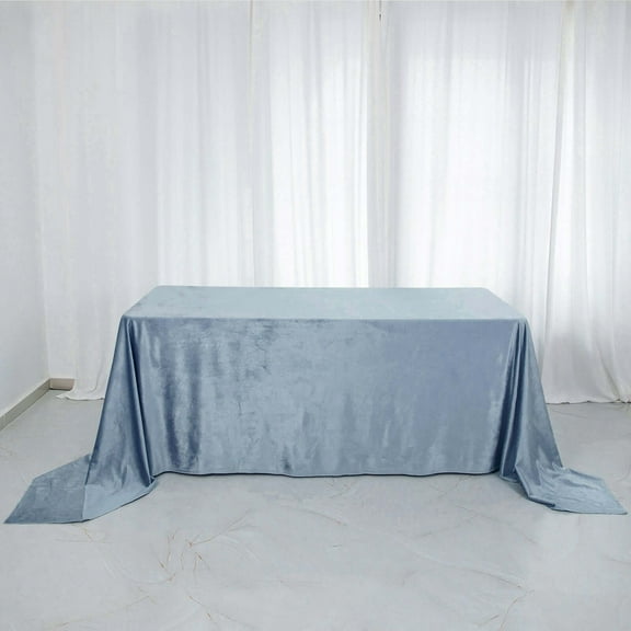 Efavormart Premium Velvet Dusty Blue 90" x 132" Rectangle Tablecloth For Wedding Party Events