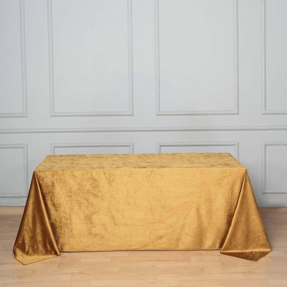 Efavormart Premium Velvet Gold 90" x 132" Rectangle Tablecloth For Wedding Party Events