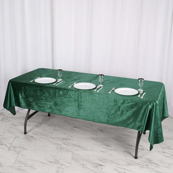 Efavormart Premium Velvet Hunter Emerald Green 60" x 102" Rectangle Tablecloth For Wedding Party Events