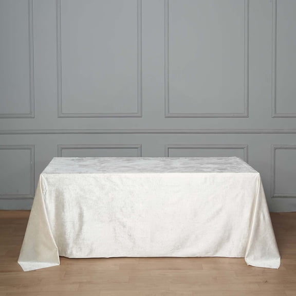 Efavormart Premium Velvet Ivory 90" x 132" Rectangle Tablecloth For Wedding Party Events
