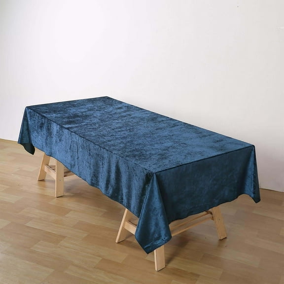 Efavormart Premium Velvet Navy Blue 60" x 102" Rectangle Tablecloth For Wedding Party Events