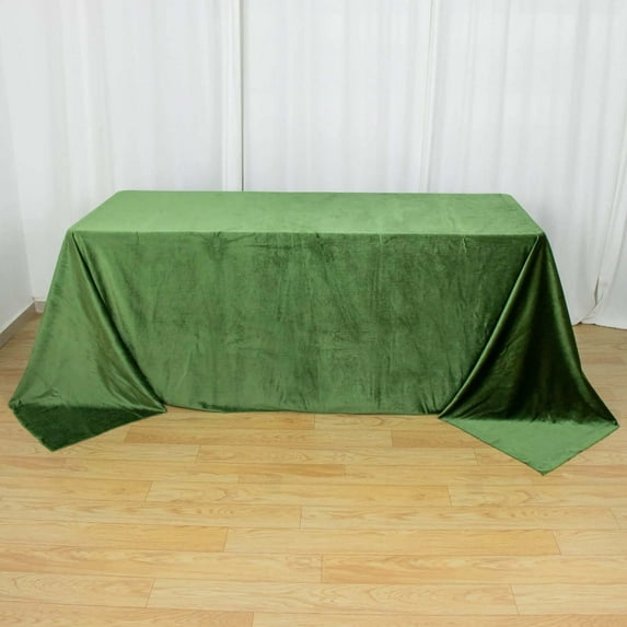 Efavormart Premium Velvet Olive Green 90" x 132" Rectangle Tablecloth For Wedding Party Events