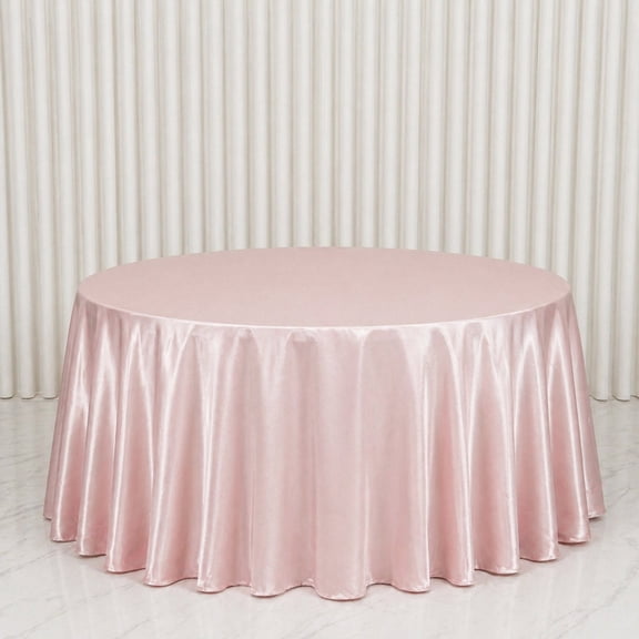 Efavormart Premium Velvet Round Tablecloth 132" Blush - Soft & Reusable Table Cover