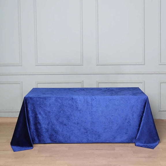 Efavormart Premium Velvet Royal Blue 90" x 132" Rectangle Tablecloth For Wedding Party Events