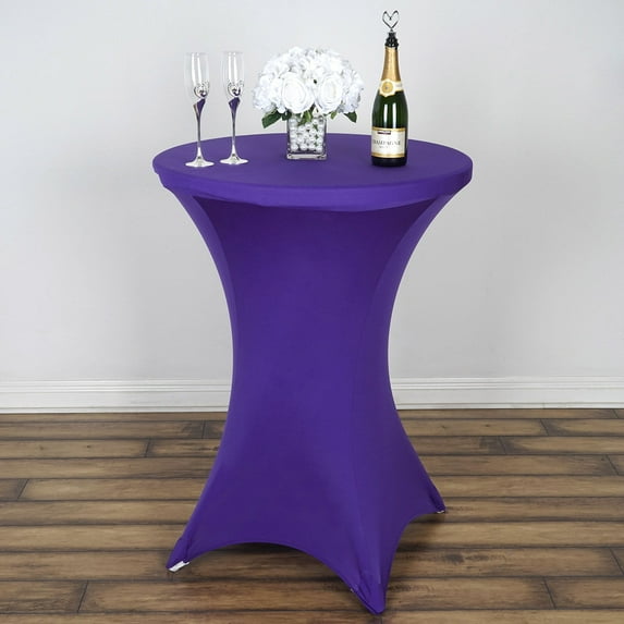 Efavormart Purple Wholesale Stretchy Spandex Tablecover For Cocktail Table Wedding Party Bar Restaurant Tablecloth